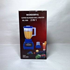 Licuadora Eléctrica Wonderful Azul con Vaso Transparente y Botones de Velocidad (Sin Probar) - imagen 3