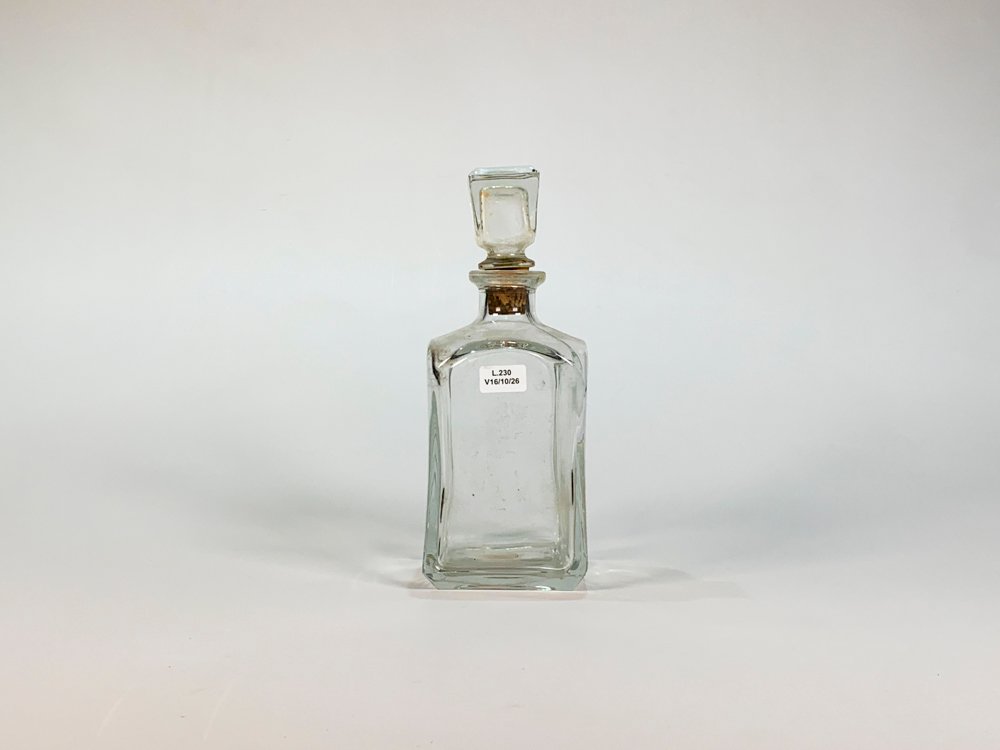 Botellón Rectangular de Vidrio Hialino con Tapón
