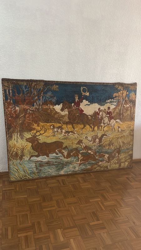 Lote anterior: Tapicería antigua de caza en lana
