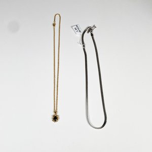 Dos Cadenas con Colgante: Una Dorada con Piedras y Otra de Acero - imagen 2