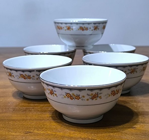 Cuencos de porcelana fina China Guoguang con diseño floral - imagen 1
