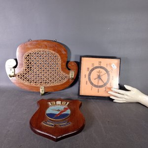 Reloj Ferreti, Escudo Armada Uruguaya y Perchero de Madera - imagen 6