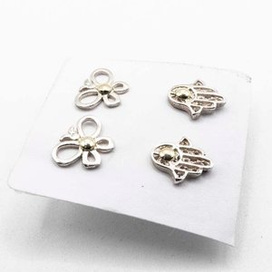 Dos Pares de Aritos de Plata: Mariposa y Mano de Fátima - imagen 2
