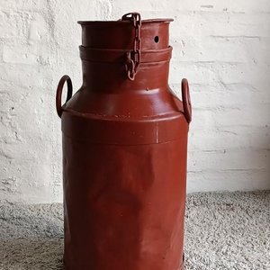Tacho Lechero Antiguo de Metal Rojo para Adorno - imagen 2