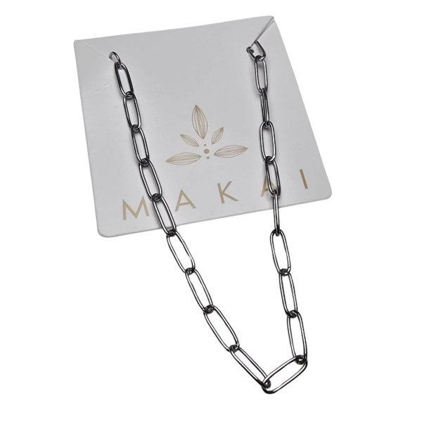 Pulsera Cadena Eslabón Paperclip Alargado Acero Quirúrgico Makai - imagen 1
