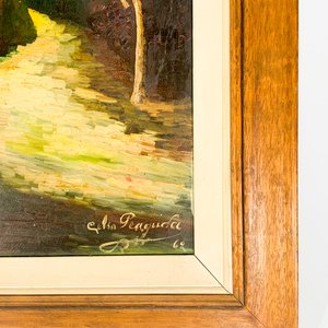 Cuadro al óleo "Paisaje Campestre" firmado Celsa Peaguda (1969) - imagen 3