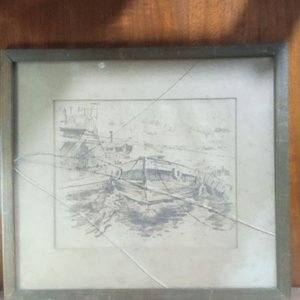 Lote anterior: dibujo a lápiz en blanco y negro