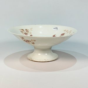 Plato de Porcelana Limoges con Pie Central para Masas, Decoración Floral - imagen 1
