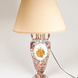 Lámpara de Loza Antigua con Decoración Floral y Asas - imagen 2