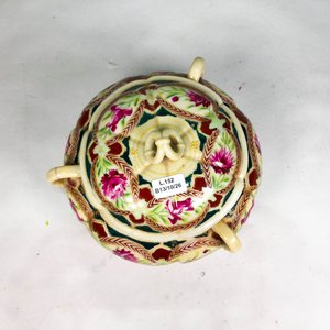 Centro de Porcelana Floral con Tapa y Asas - 20 x 11 cm - imagen 3