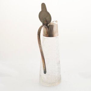 Jarra de Cristal Hialino Tallado con Asa y Vertedero Metálico - 27cm - imagen 3