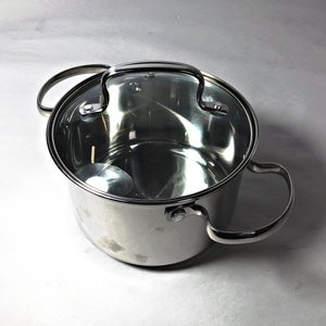 Dos Ollas de Acero Inoxidable con Tapa de Vidrio (16 y 18 cm) - imagen 2