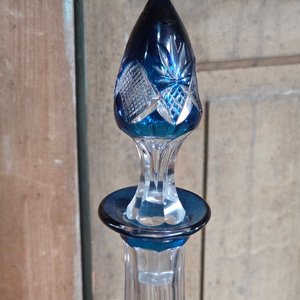 Botellón de Cristal Fino Europeo Tallado Azul y Transparente 44 cm - imagen 3