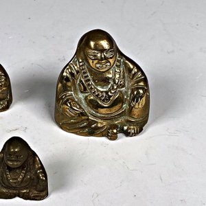 Tres Figuras de Bronce de Budas Pequeños - imagen 5