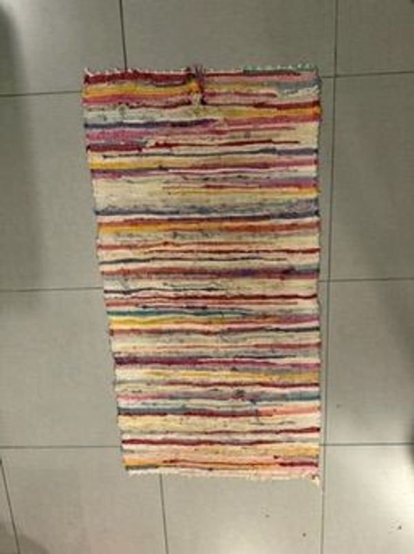 Alfombra Tejida de Tela Multicolor