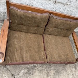 Juego de Sillones de Madera con Almohadones Marrones - imagen 2