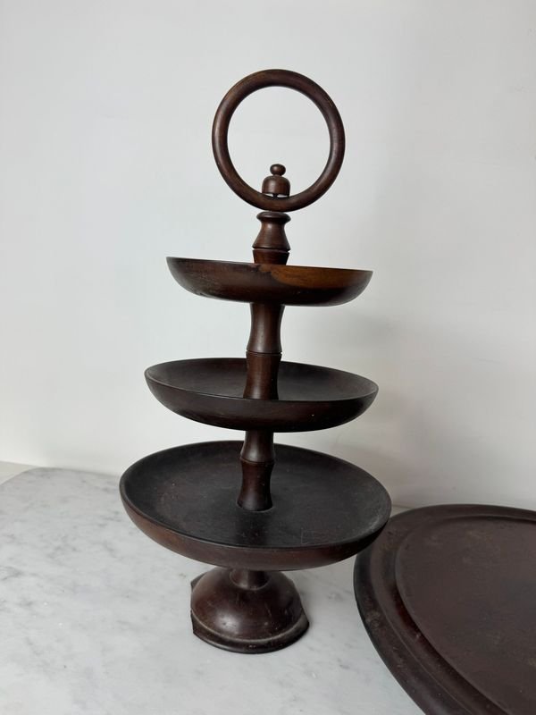Prestigioso soporte de 3 niveles en madera dura - imagen 3
