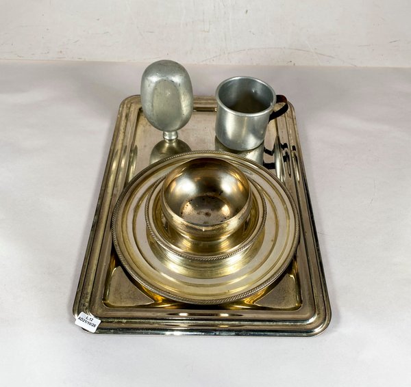 Bandeja Ovalada con Taza, Cantimplora y Recipientes de Aluminio - imagen 1
