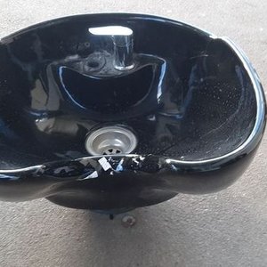 Palangana Lavacabeza Negra de Loza para Peluquería - imagen 2