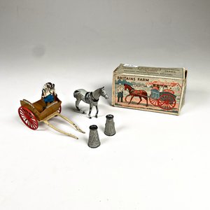 Carro Lechero Britains Farm de Plomo Inglés con Caballo y Tinas - imagen 1