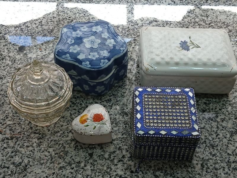Lote de 5 Cajas Joyeros Decorativas Variados Modelos