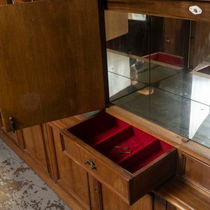 Mueble Modular Estilo Tudor con Molduras Talladas y Detalles Espejados - imagen 3