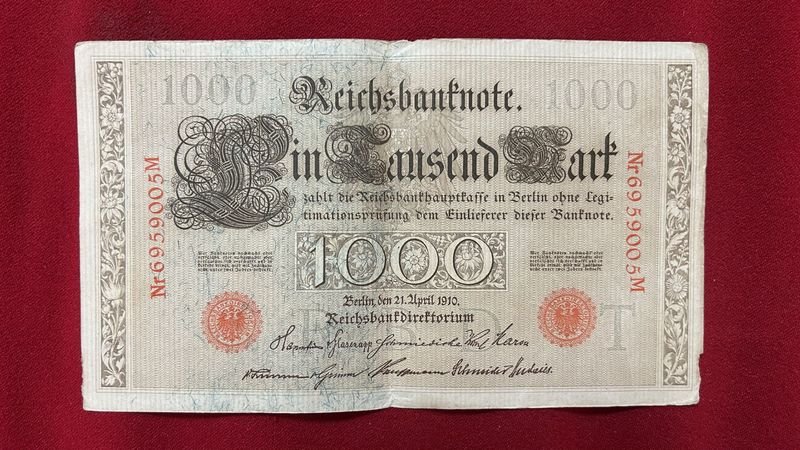 Billete Alemán de 1000 Mark de 1910