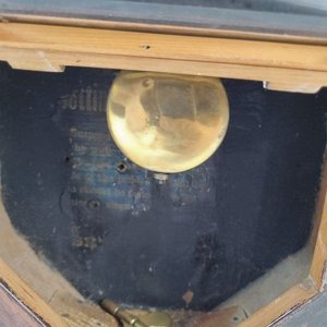 Antiguo Reloj de Pared Inglés/Americano Madera Oscura Principios Siglo XX - imagen 3