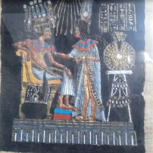Papiro con la pintura del rey Tutankamón y la reina Ankhesenamón - imagen 2