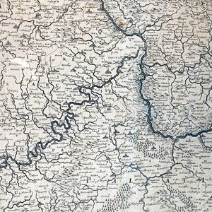 Mapa Antiguo del Arzobispado de Tréveris en Blanco y Negro, Enmarcado - imagen 3