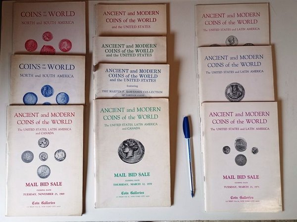 10 Catálogos de Numismática Americana y Mundial de Coin Galleries (Años 60s-70s) - imagen 1