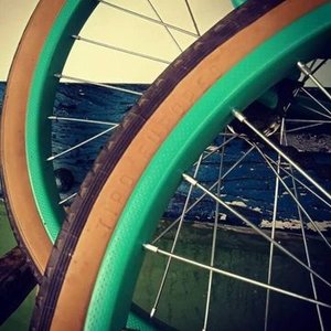 Bicicleta Antigua Plegable Restaurada Color Turquesa - imagen 4
