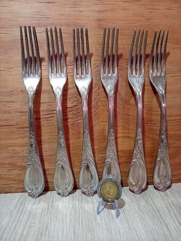Juego de 6 Tenedores Sellados 800 - Plata (aprox. 21 cm)