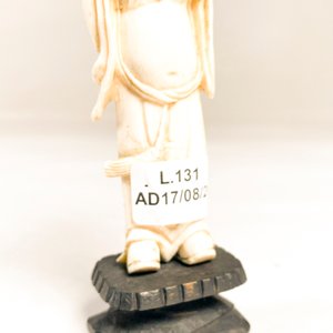 Talla de Marfil Antigua: Figura de Buda con Base - imagen 3