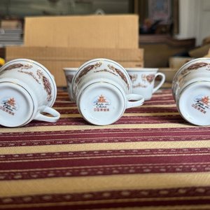 Juego de Tazas y Platos de Porcelana China con Detalles Florales - imagen 7