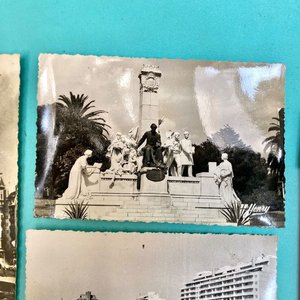 Lote de 3 Postales Antiguas de Montevideo: Palacio Salvo, Monumento y Edificios - imagen 3