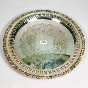 Bandeja Circular Calada en Metal Inglés Sheffield - imagen 2