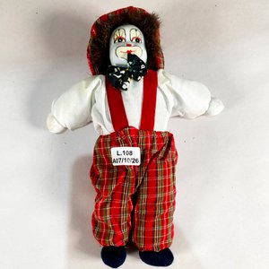 Dos Muñecos Payaso de Porcelana con Ropas Coloridas - imagen 2