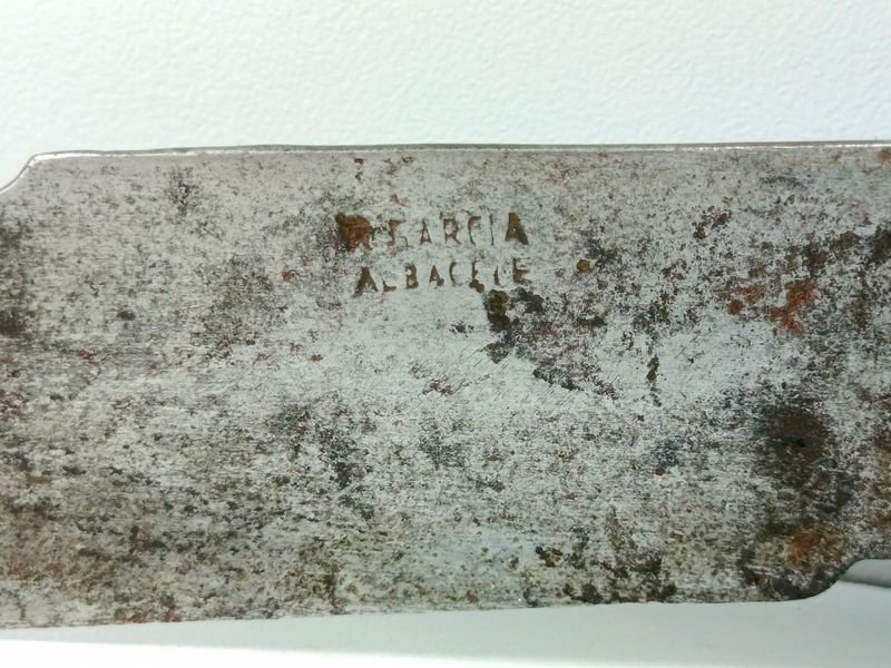 Antigua navaja española con acero al carbono y cabo de hueso - imagen 5