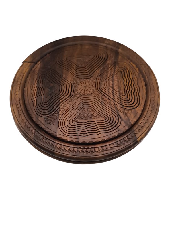 BANDEJA PARA FRUTOS SECOS EN MADERA DISEÑO FLOR DE LOTO - imagen 2