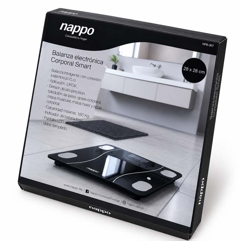 Balanza de baño smart con bluetooth corporal nappo