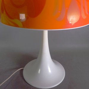 Lámpara de Diseño Tipo Hongo en Acrílico Naranja y Blanco - imagen 5