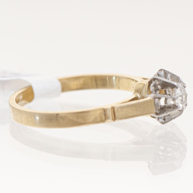 Anillo de oro 18k con diamante claro - imagen 2