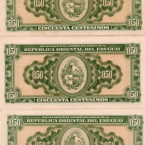 Lote de 3 Billetes Uruguayos de 50 Centésimos Año 1939 - imagen 3