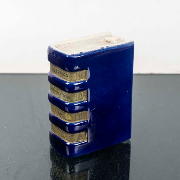 Licorera de Cerámica en Forma de Libro Azul - imagen 1