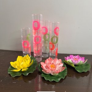 Lote anterior: Juego de 5 Vasos Transparentes con Flores Decorativas