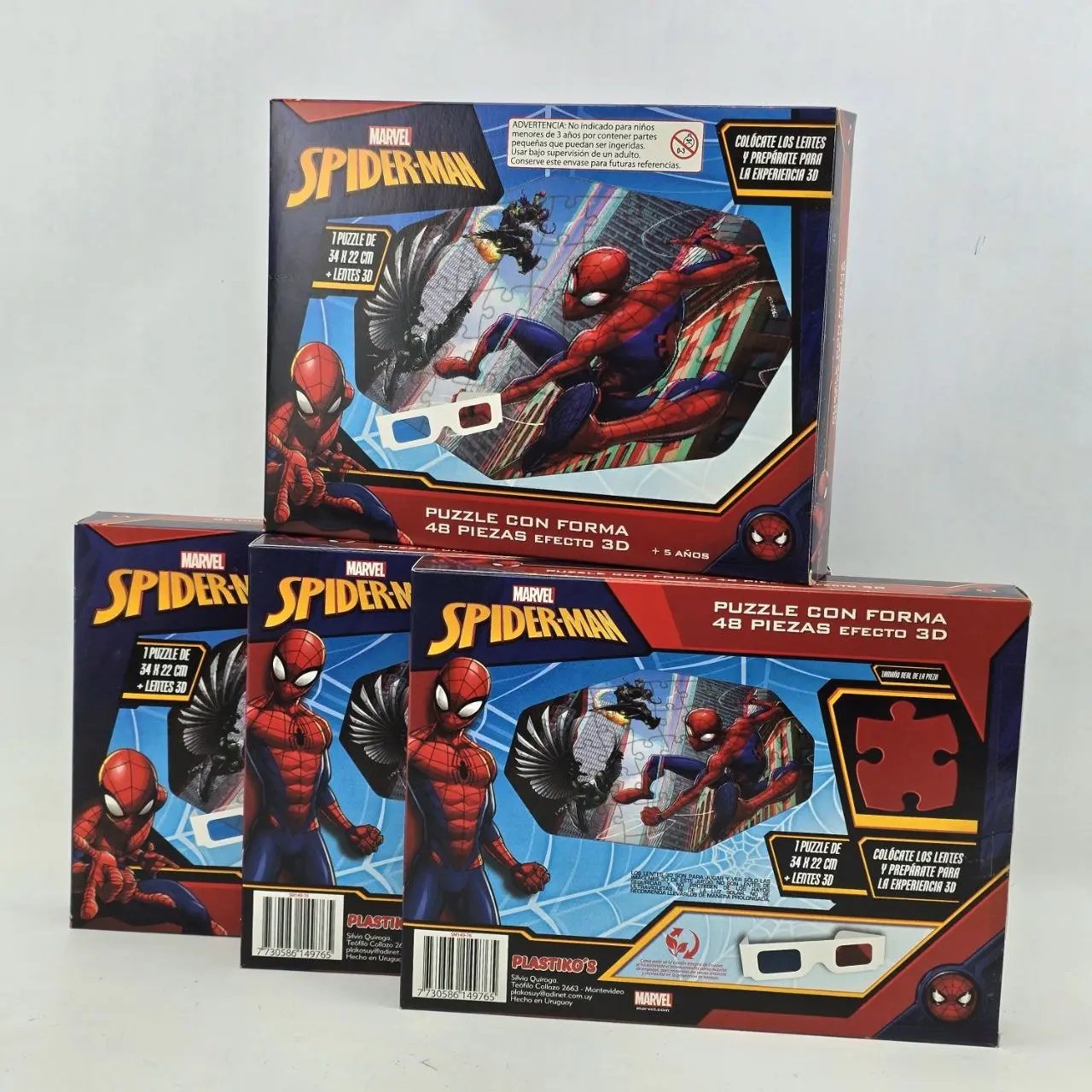 Juego de Mesa Spiderman 3D Marvel Puzzle 48 Piezas x4
