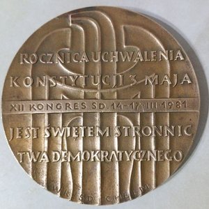 Medallón Conmemorativo Polaco 190º Aniversario Constitución 3 de Mayo 1791 - imagen 2