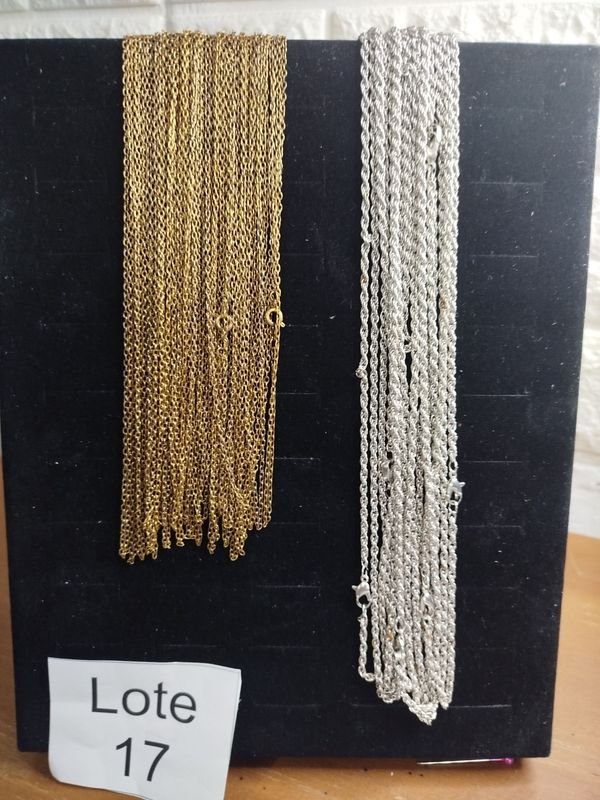 Lote de Cadenas Doradas y Plateadas Tipo Cuerda