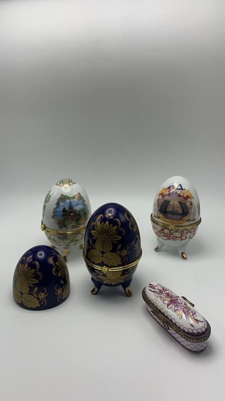 Alhajeros con forma de huevo en porcelana - imagen 3